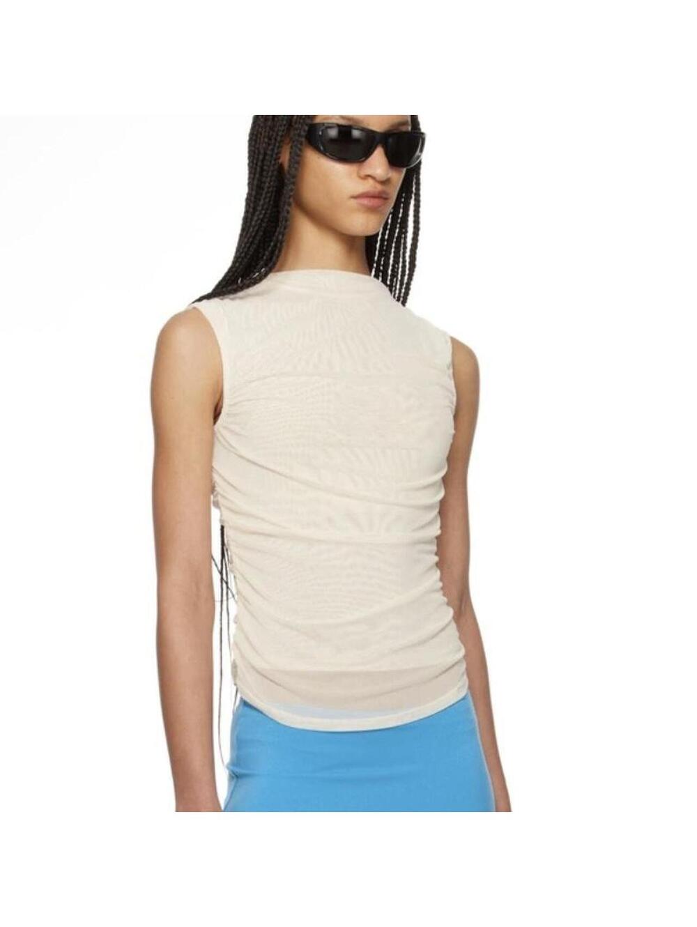 Miaou Cam Top White Sheer Mesh Sz. M NWT $195